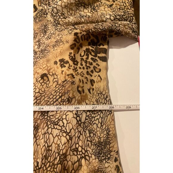 Roz & Ali Animal Print Leopard Beaded Chiffon Blouse Womens Size 3X Lightweight - Picture 7 of 9